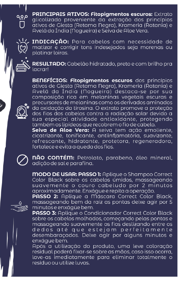 Linha para Cabelos Correct Color Black